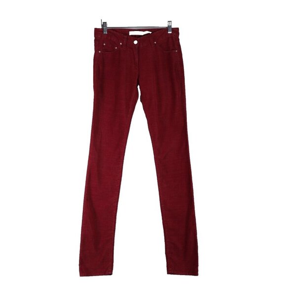 Isabel Marant Étoile Women's 36 Red N1501 Micro Corduroy Skinny Trousers Jeans - Picture 1 of 10